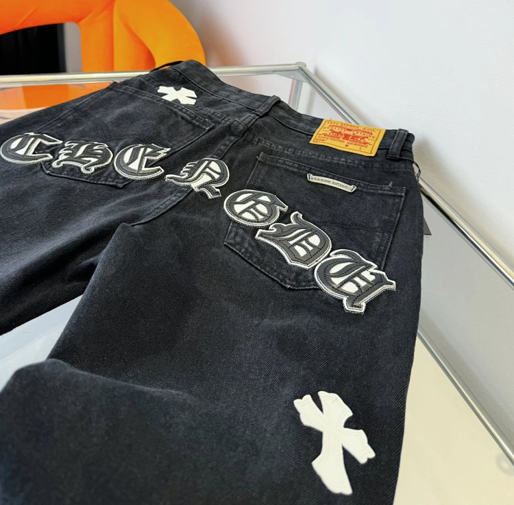 Chrome Hearts  High Street American Limited Loose Trendy Brand Washed Pants