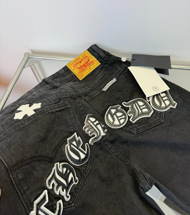 Chrome Hearts  High Street American Limited Loose Trendy Brand Washed Pants