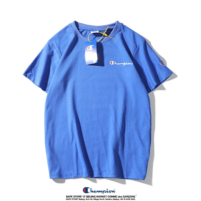 Champion small label pure cotton round neck short sleeved T-shirt