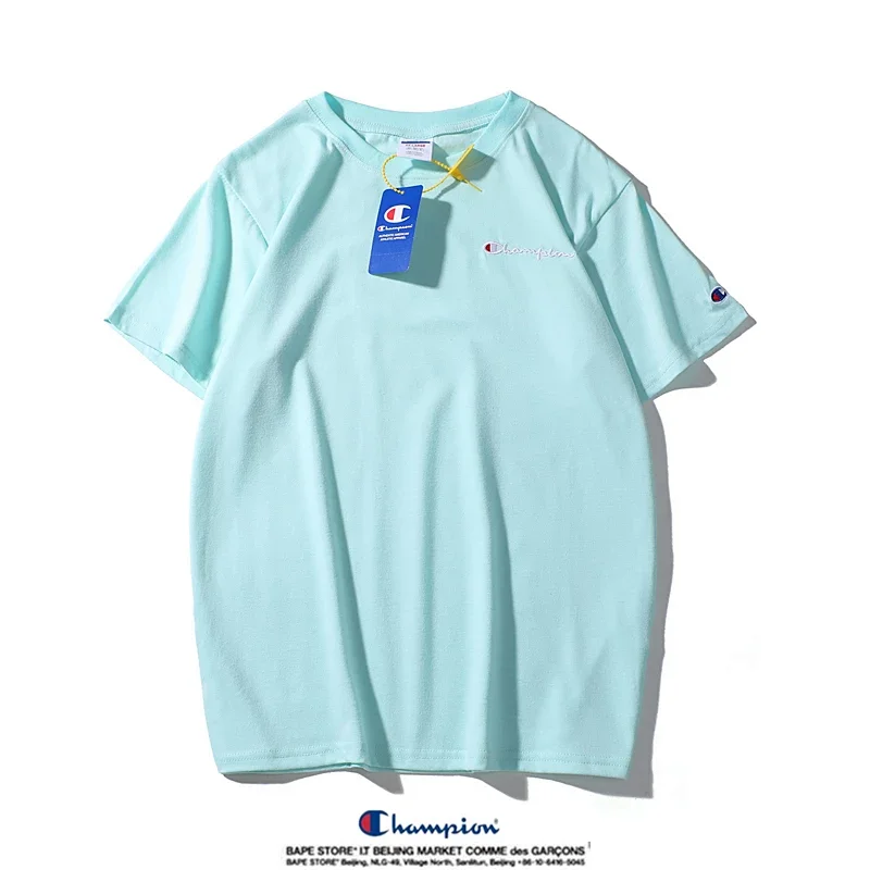 Champion small label pure cotton round neck short sleeved T-shirt