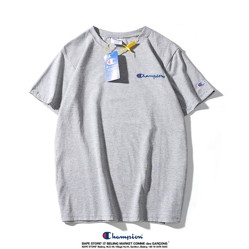 Champion small label pure cotton round neck short sleeved T-shirt