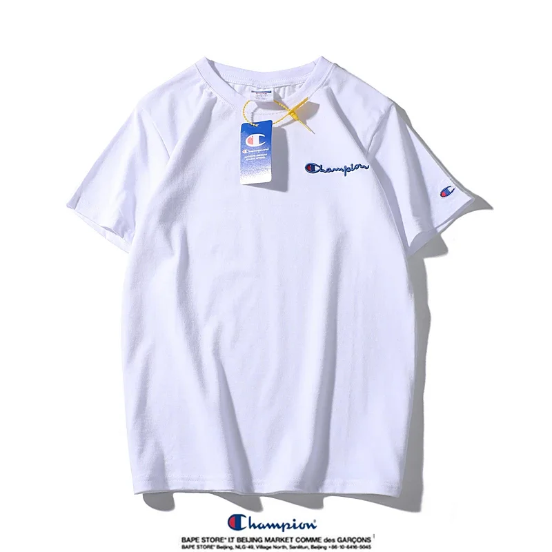 Champion small label pure cotton round neck short sleeved T-shirt