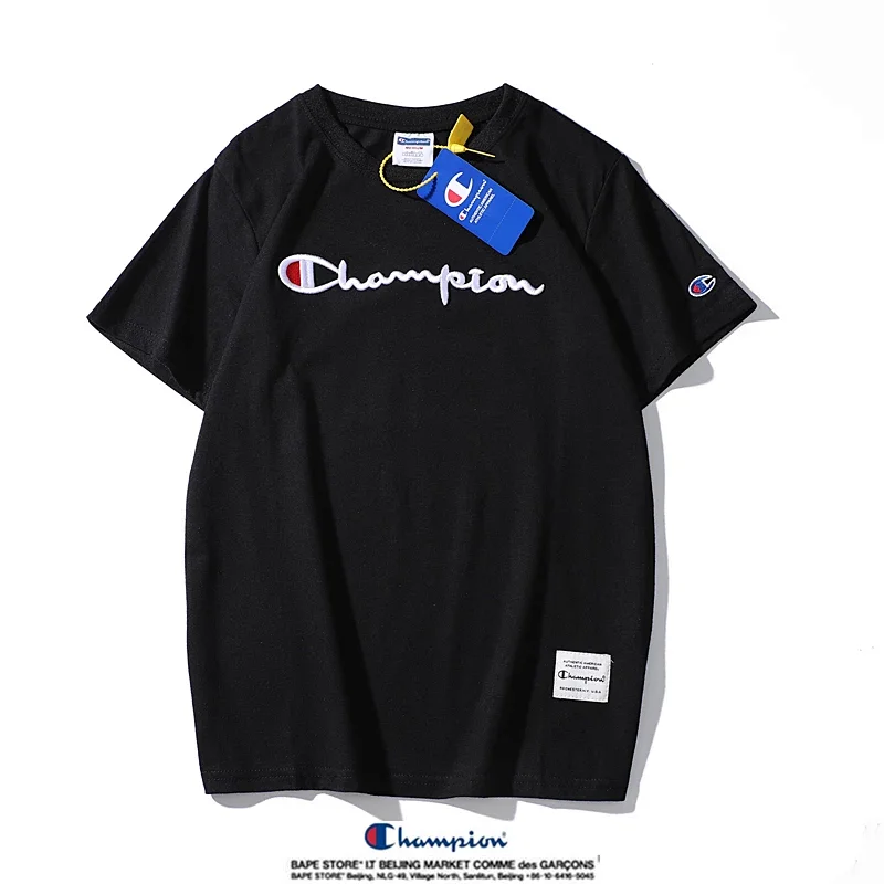 Champion Simple 3D Embroidered Cotton Short sleeved T-shirt
