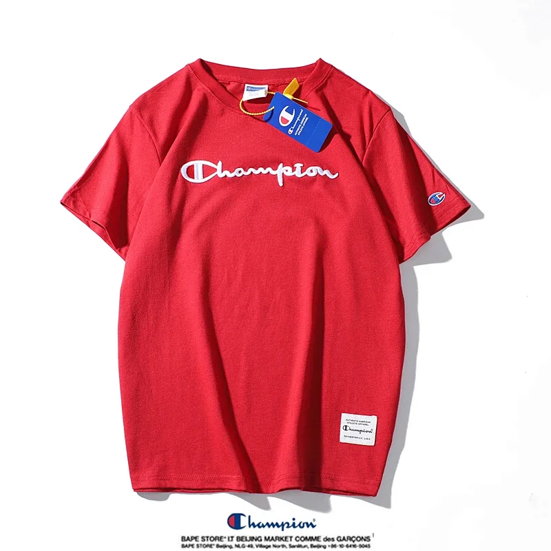 Champion Simple 3D Embroidered Cotton Short sleeved T-shirt