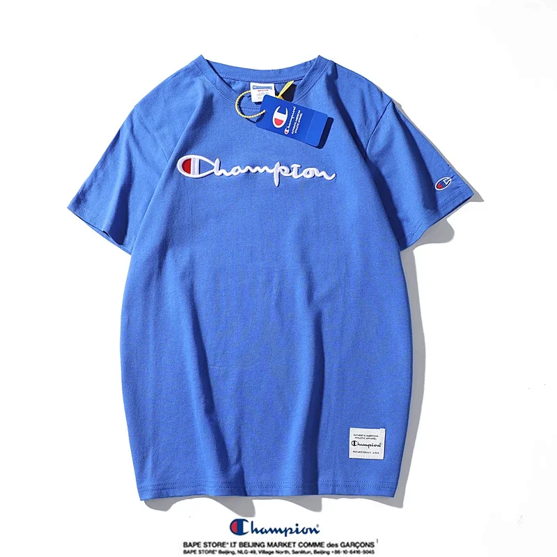 Champion Simple 3D Embroidered Cotton Short sleeved T-shirt