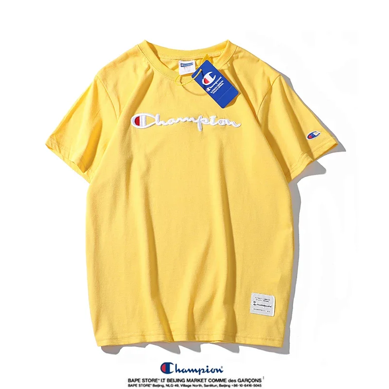 Champion Simple 3D Embroidered Cotton Short sleeved T-shirt