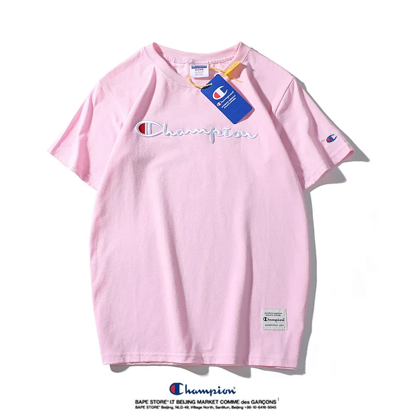 Champion Simple 3D Embroidered Cotton Short sleeved T-shirt
