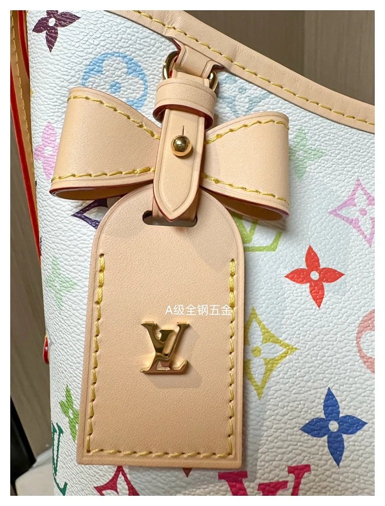 Louis Vuitton white tri colored CarryAll handbag