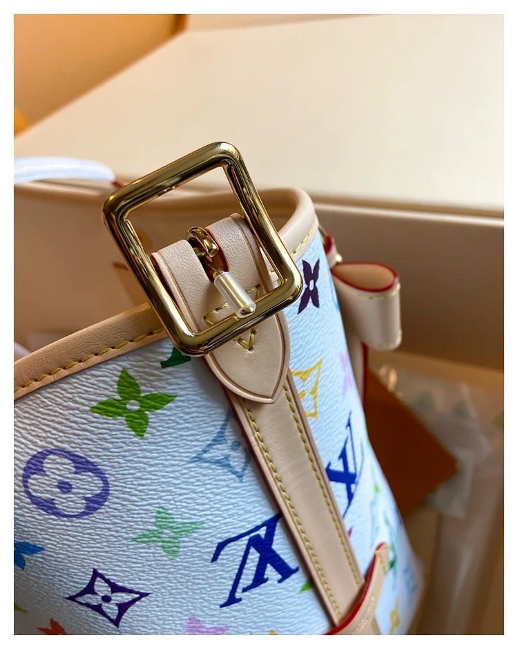 Louis Vuitton white tri colored CarryAll handbag