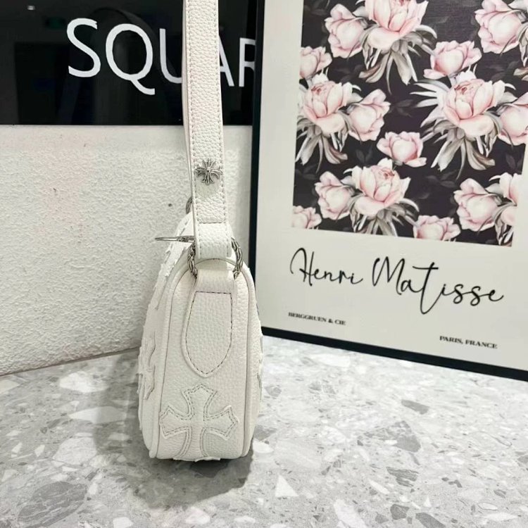 Chrome Hearts  Retro high-end lychee patterned shoulder bag