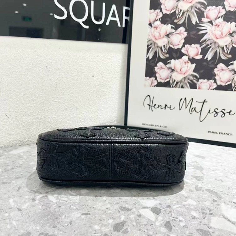 Chrome Hearts  Retro high-end lychee patterned shoulder bag