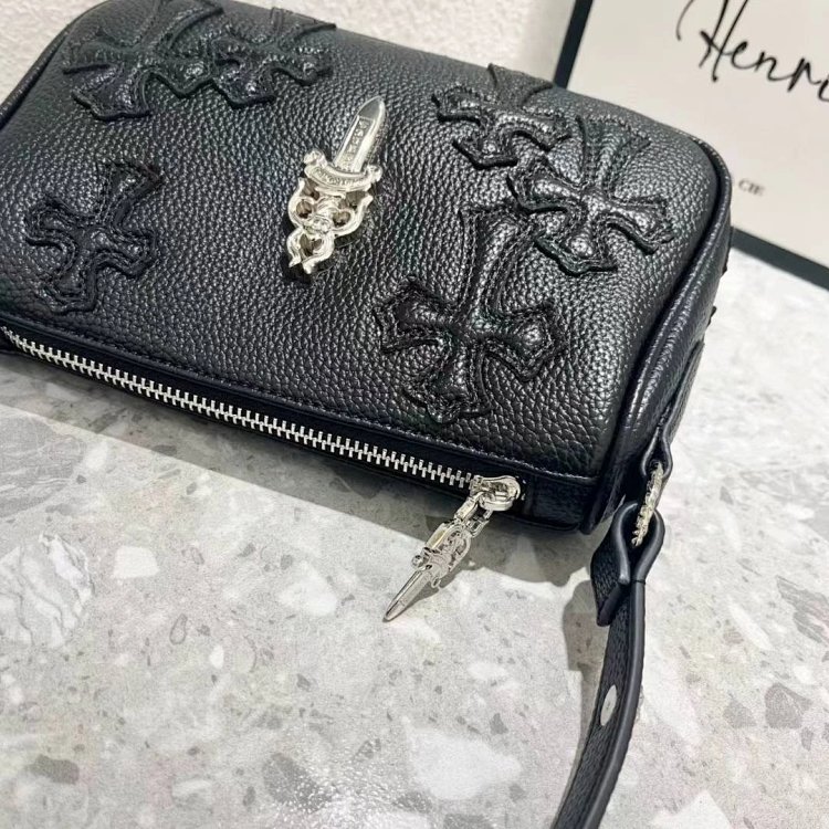 Chrome Hearts  Retro high-end lychee patterned shoulder bag