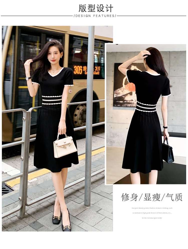 skirt Summer new French Hepburn style small black dress