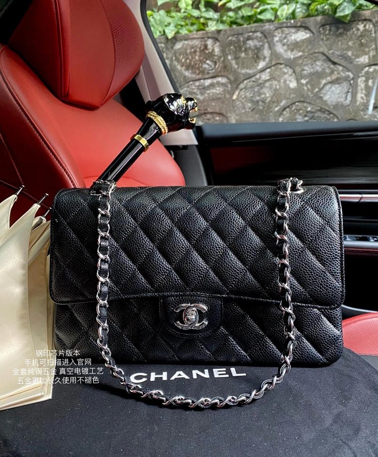 Chanel genuine leather women's bag with diamond grid chain shoulder crossbody bag