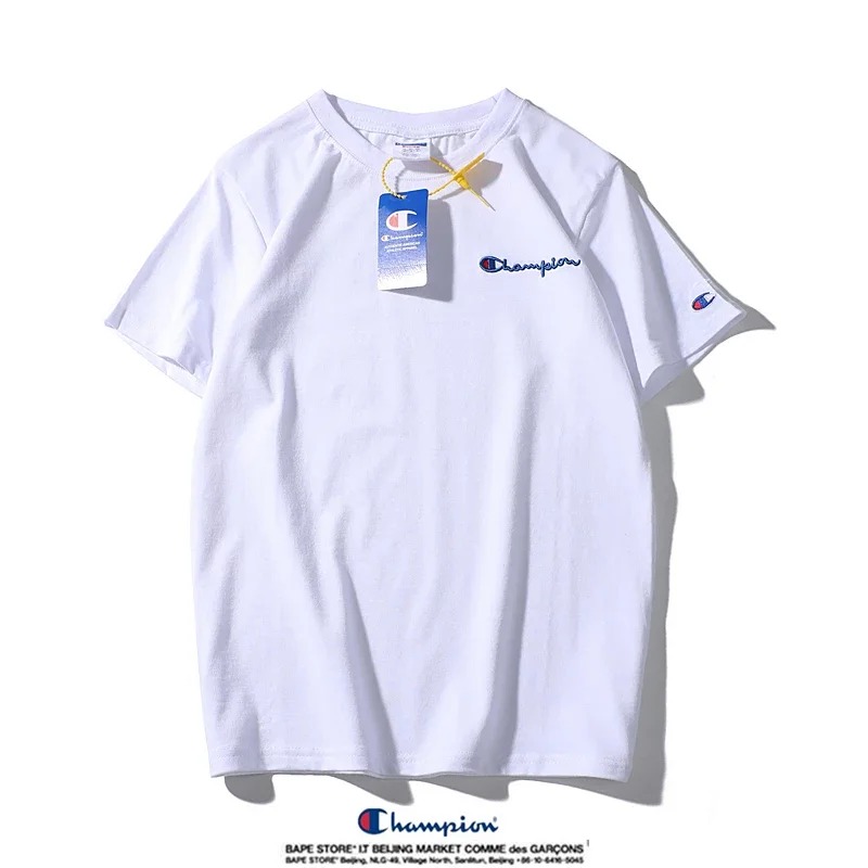 Champion small label pure cotton round neck short sleeved T-shirt