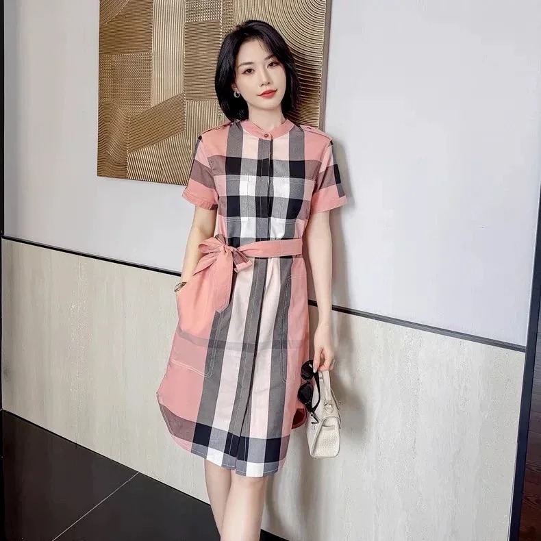 Burberry British Style Casual Mid Length Shirt Skirt with Floral Patterns