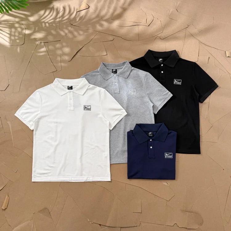 of Stussy Co-branded SS26 Nike X Stussy Parade Embroidered Jersey Short-sleeved T-shirt Pique