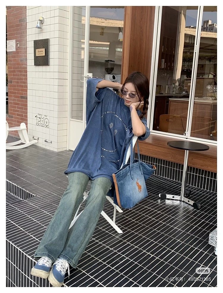 Ralph Lauren Washed Denim Blue Tote Bag