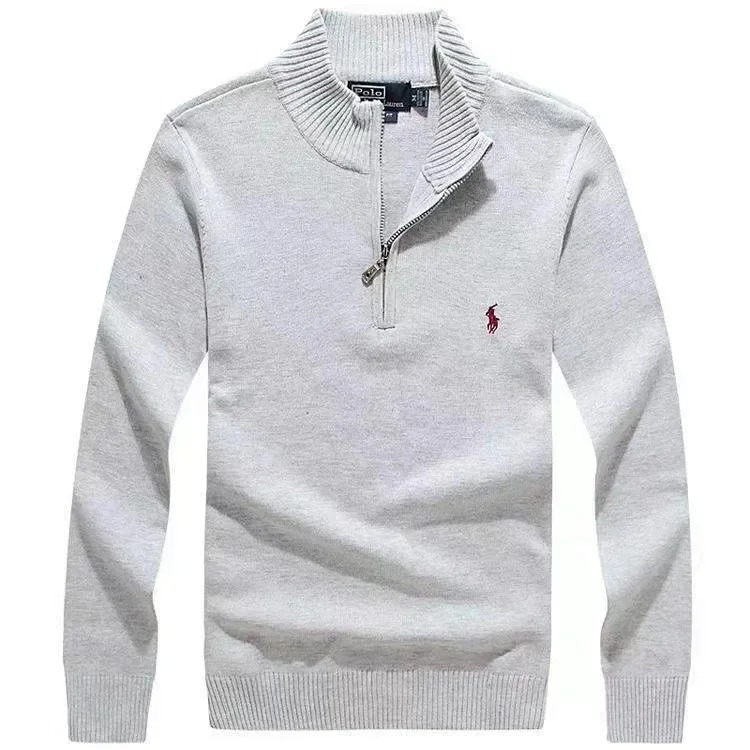 Zipper pullover embroidered sweatshirt and sweatpants TOP