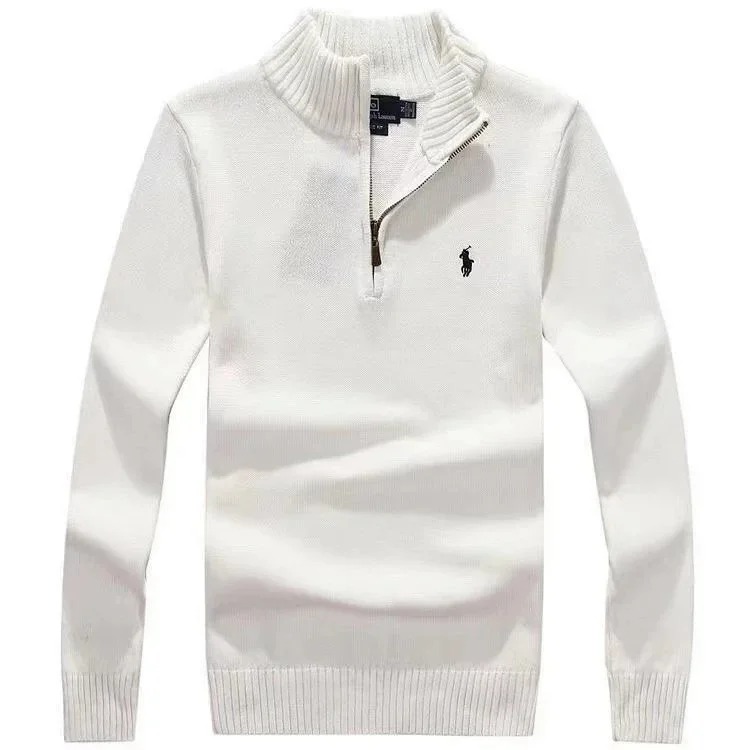Zipper pullover embroidered sweatshirt and sweatpants TOP