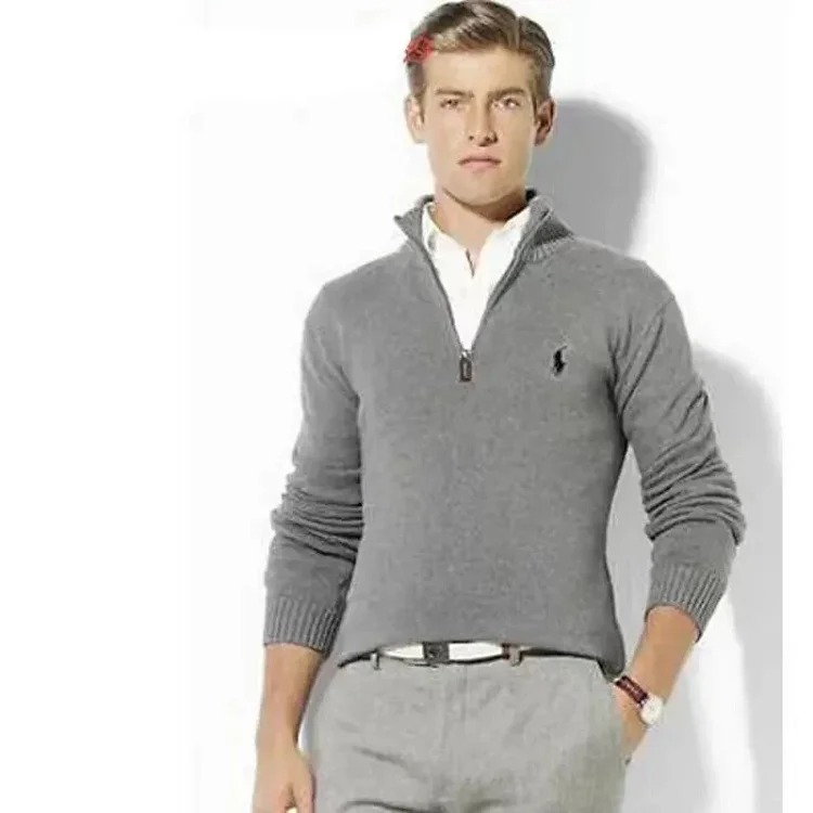 Zipper pullover embroidered sweatshirt and sweatpants TOP
