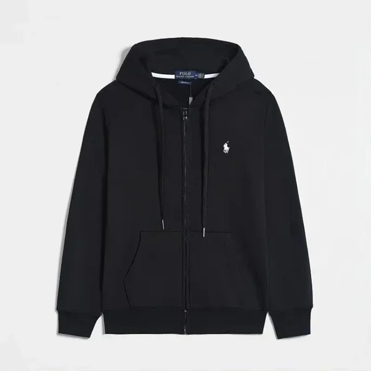 Zipper pullover embroidered sweatshirt and sweatpants TOP