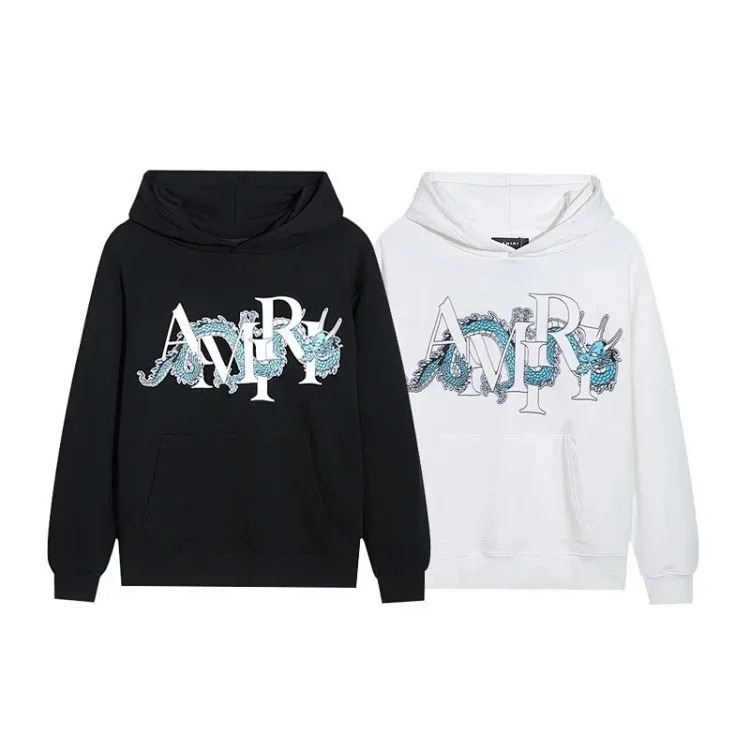 AM sweatshirt IRI cracked letter logo splashed ink and paint graffiti hoodie couple jacket sweatshirt for men and women