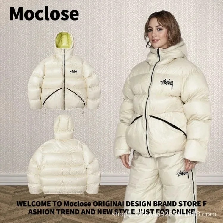 Moclose American Street Autumn and Winter Outdoor Loose Warm Solid Color Men's and Women's Down Bread Coat Couple Jacket