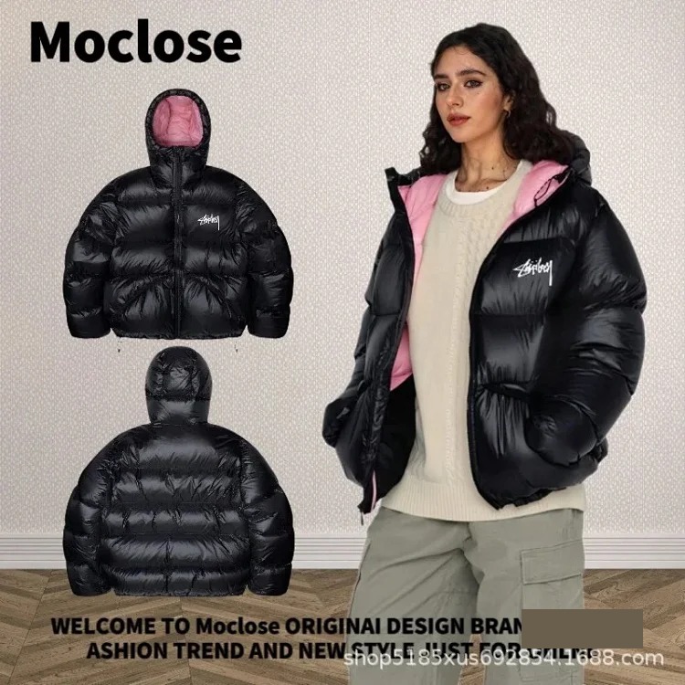Moclose American Street Autumn and Winter Outdoor Loose Warm Solid Color Men's and Women's Down Bread Coat Couple Jacket