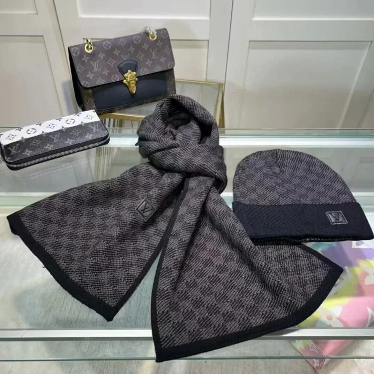 Versatile fashion trendy scarf and hat two-piece set ( )