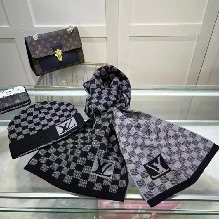 Versatile fashion trendy scarf and hat two-piece set ( )