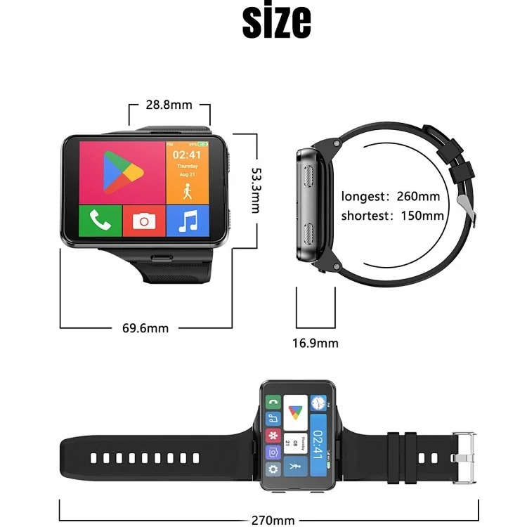 New S999 plus Bluetooth GPS large screen 4g Android card/heart rate full network DM/100 smart watch