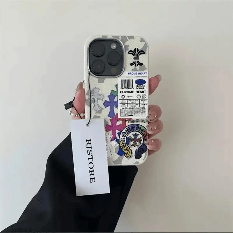 CH Colorful Cross Metal Frame Phone Case