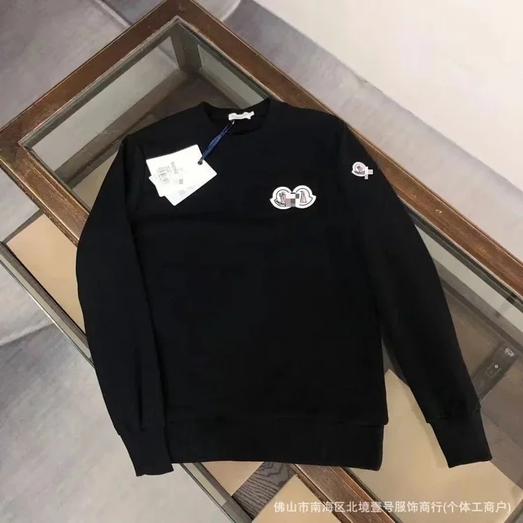 Autumn and winter new European and American original M Mengjia LOGO men's and women's round neck fashionable velvet thickened Chinese cotton long-sleeved sweatshirt