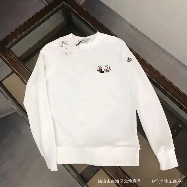 Autumn and winter new European and American original M Mengjia LOGO men's and women's round neck fashionable velvet thickened Chinese cotton long-sleeved sweatshirt