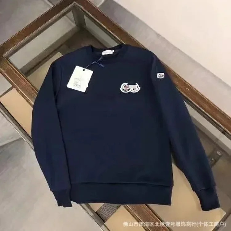 Autumn and winter new European and American original M Mengjia LOGO men's and women's round neck fashionable velvet thickened Chinese cotton long-sleeved sweatshirt