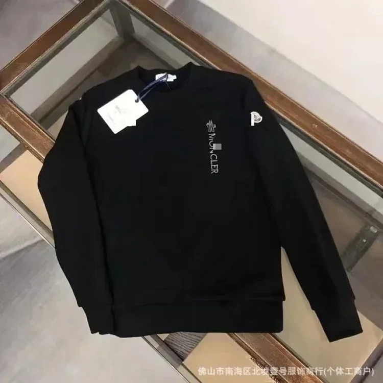 Autumn and winter new European and American original M Mengjia LOGO men's and women's round neck fashionable velvet thickened Chinese cotton long-sleeved sweatshirt