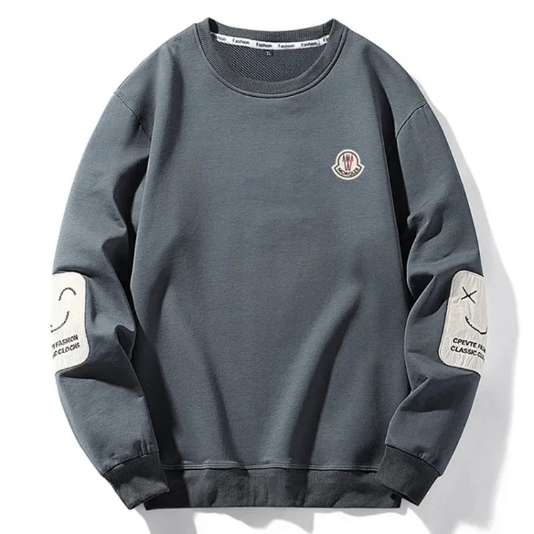 Autumn and winter new European and American original M Mengjia LOGO men's and women's round neck fashionable velvet thickened Chinese cotton long-sleeved sweatshirt