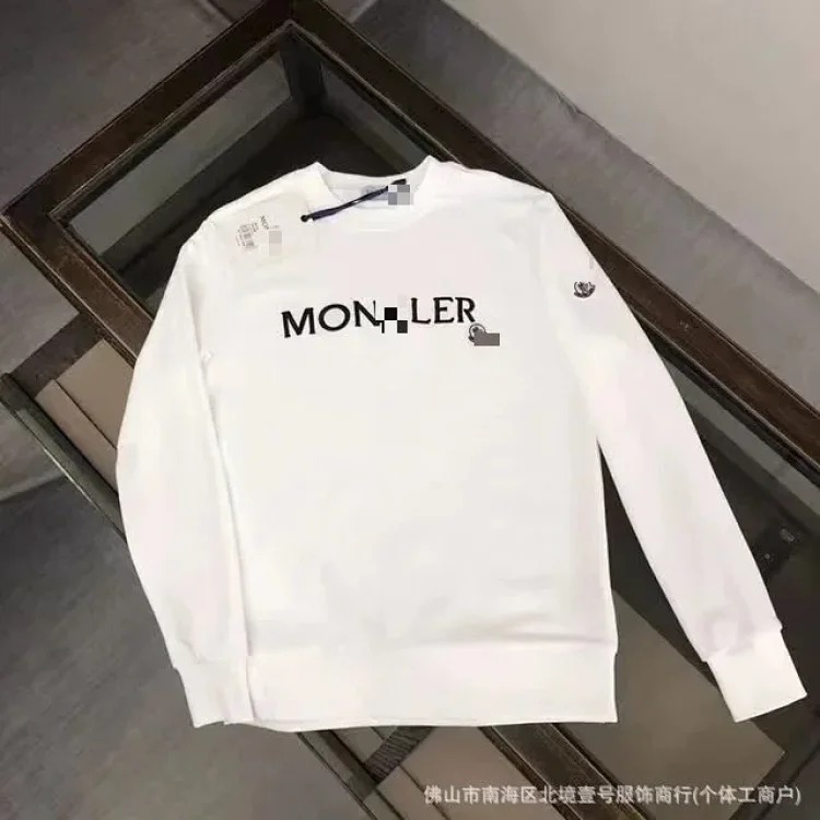 Autumn and winter new European and American original M Mengjia LOGO men's and women's round neck fashionable velvet thickened Chinese cotton long-sleeved sweatshirt