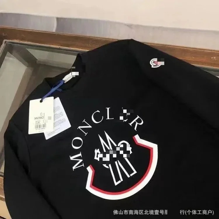 Autumn and winter new European and American original M Mengjia LOGO men's and women's round neck fashionable velvet thickened Chinese cotton long-sleeved sweatshirt