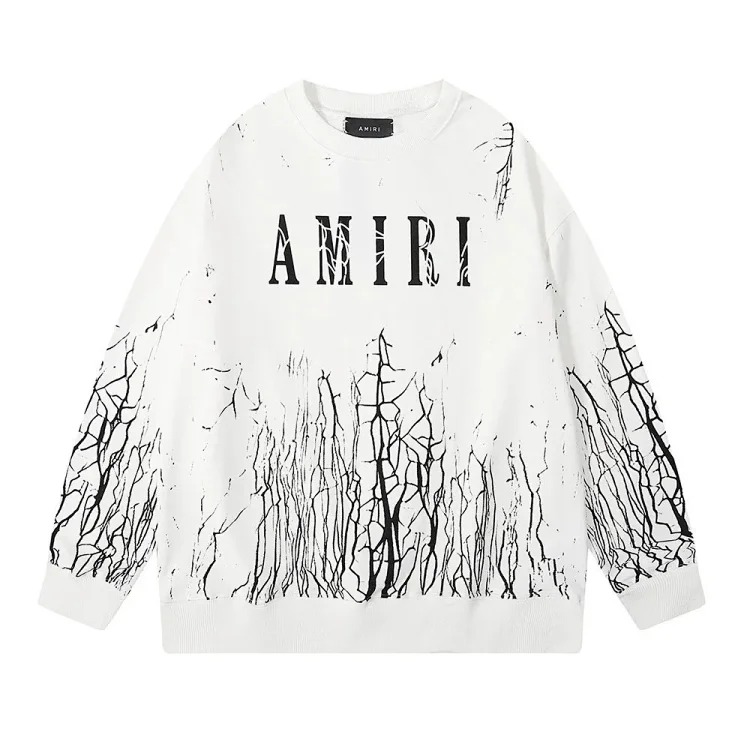 Autumn and winter new 360g AM1R1 cracked classic letter LOGO printed cotton terry hooded sweatshirt for men and women