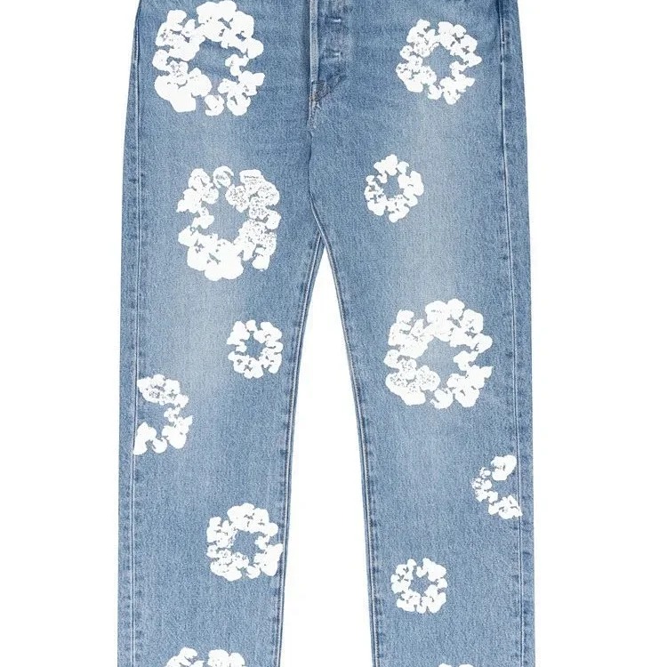 Cross-border e-commerce 2023 new trendy kapok pattern printing European and American fashion high street denim jacket for men and women
