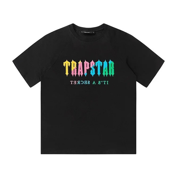 T a p rainbow letter gradient towel embroidered short-sleeved T-shirt