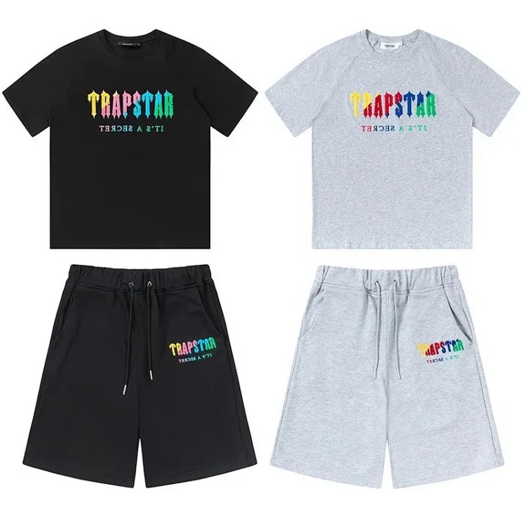 T a p rainbow letter gradient towel embroidered short-sleeved T-shirt