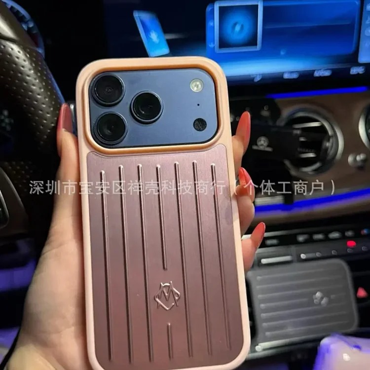 Aluminum alloy Apple 17 Pro Max suitcase-style full-coverage phone case for i Phone 15/14/13 (black
