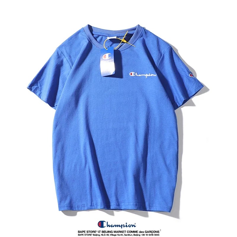 Champion small label pure cotton round neck short sleeved T-shirt