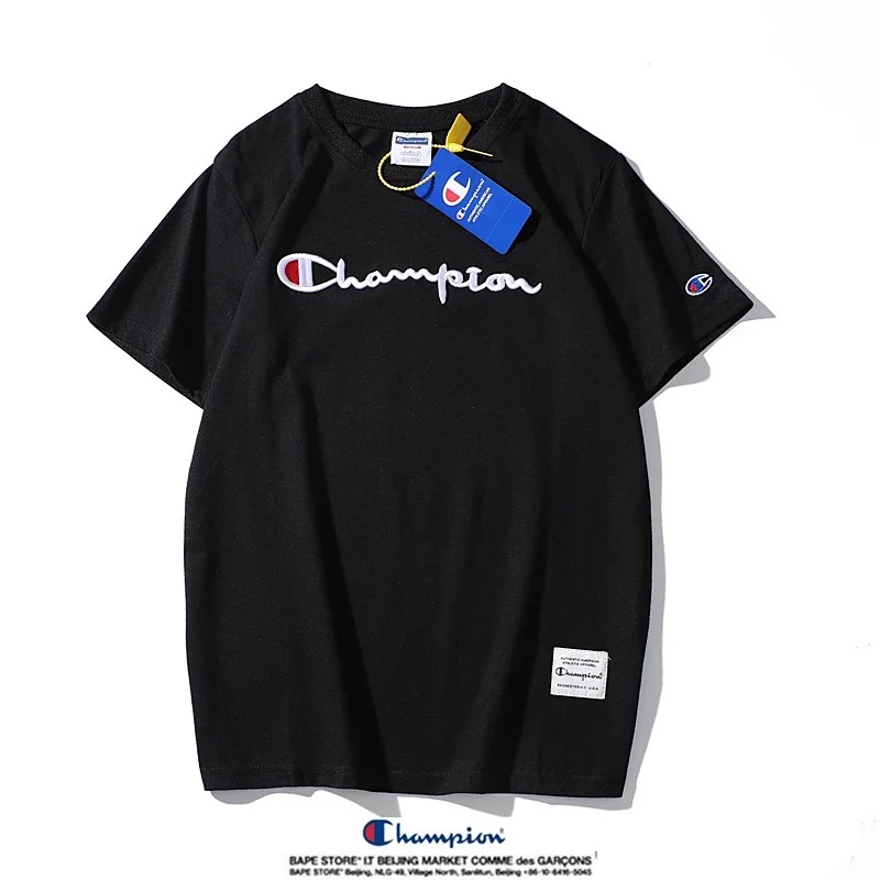 Champion Simple 3D Embroidered Cotton Short sleeved T-shirt