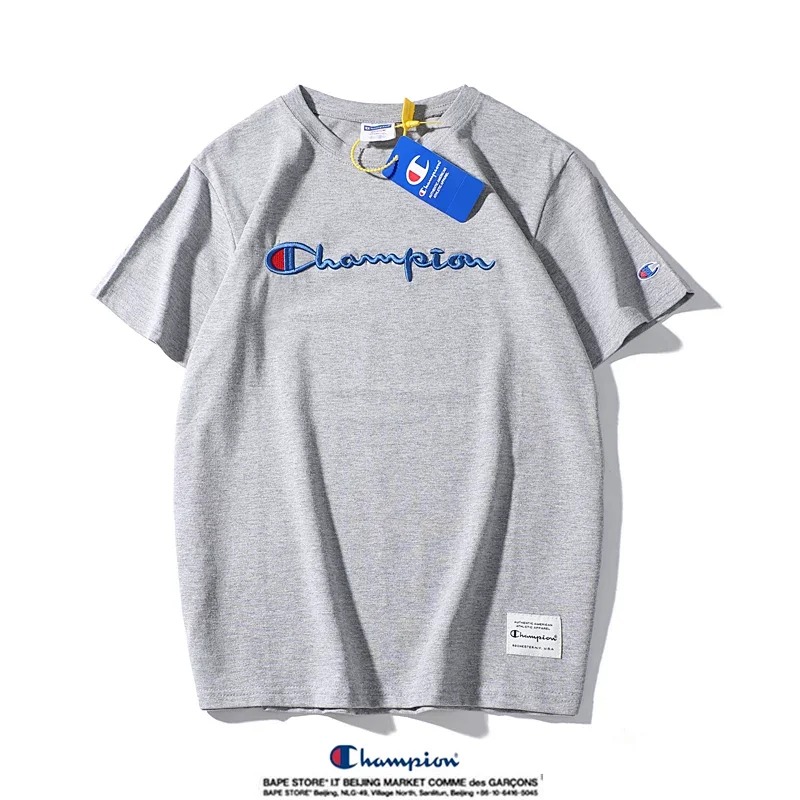 Champion Simple 3D Embroidered Cotton Short sleeved T-shirt