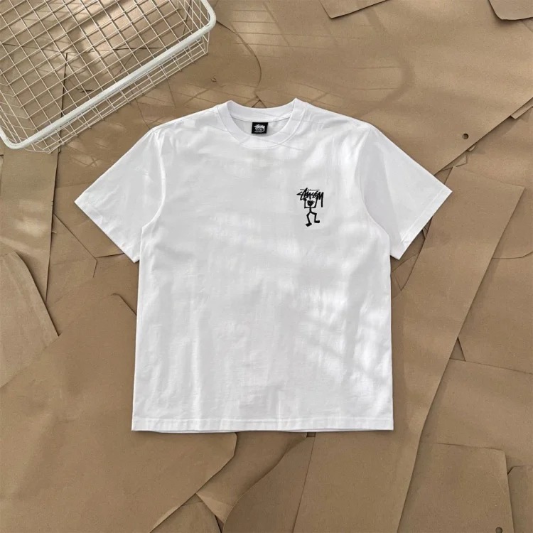 25SS Stussy Little Prince Series Alpena Dancing Cartoon Printed Short-sleeved T-shirt TEE