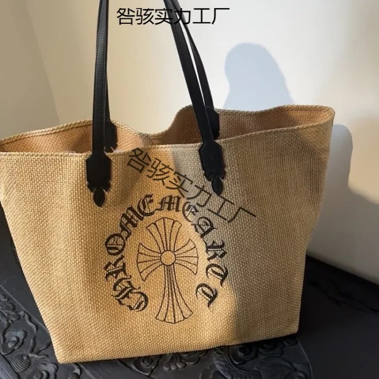 Tote Bag Woven Bag Kuaishou Large-capacity Cross Douyin Model Internet Celebrity Printed Seaside